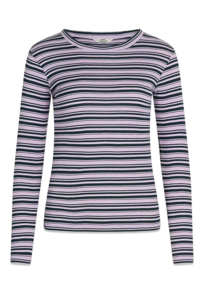 2x2 Cotton Stripe Tuba Top - Lavendula / Magical Forest