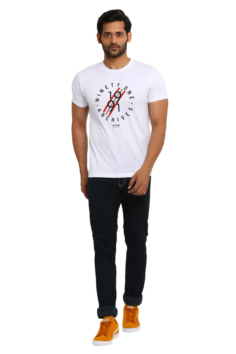 AXMANN Casual T-Shirt (F Denim | Super White) Combo Pack