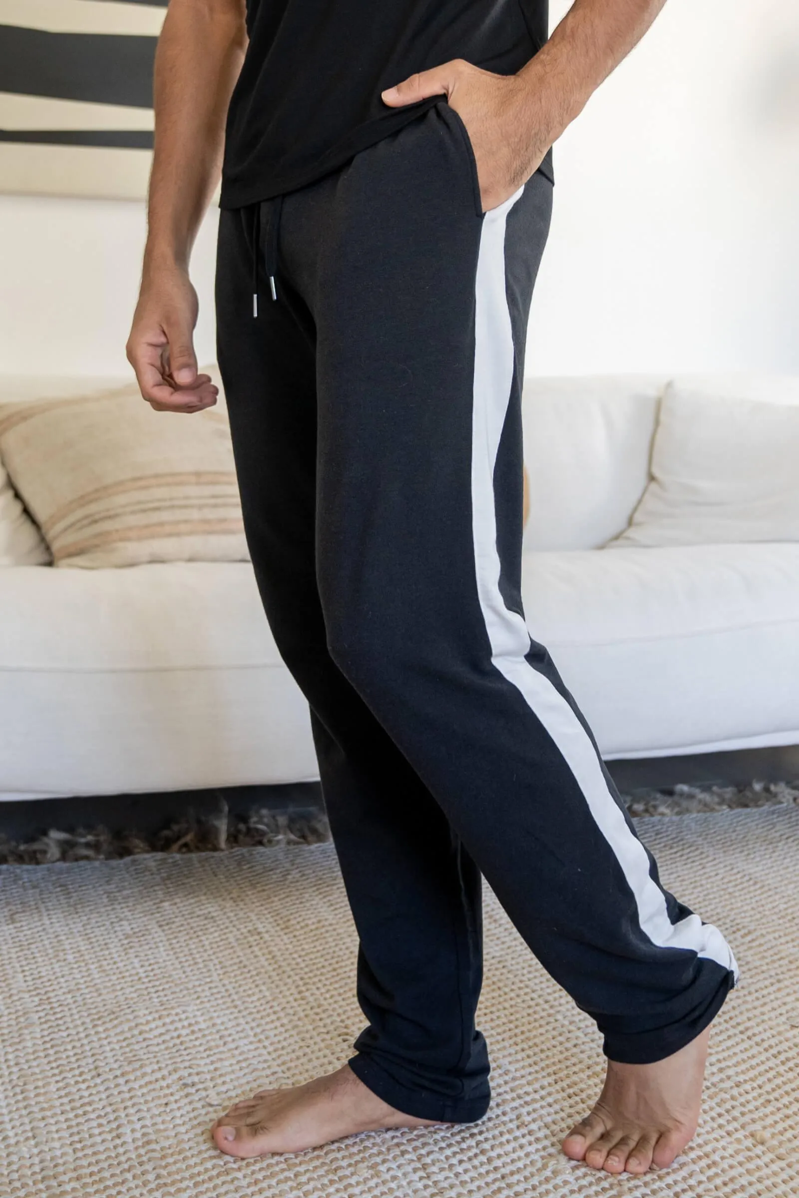 Bamboo Contrast Stripe  Sweatpants