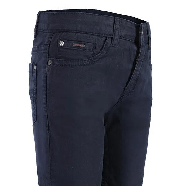 BOYS NAVY BLUE 5 POCKETS TWILL SHORTS