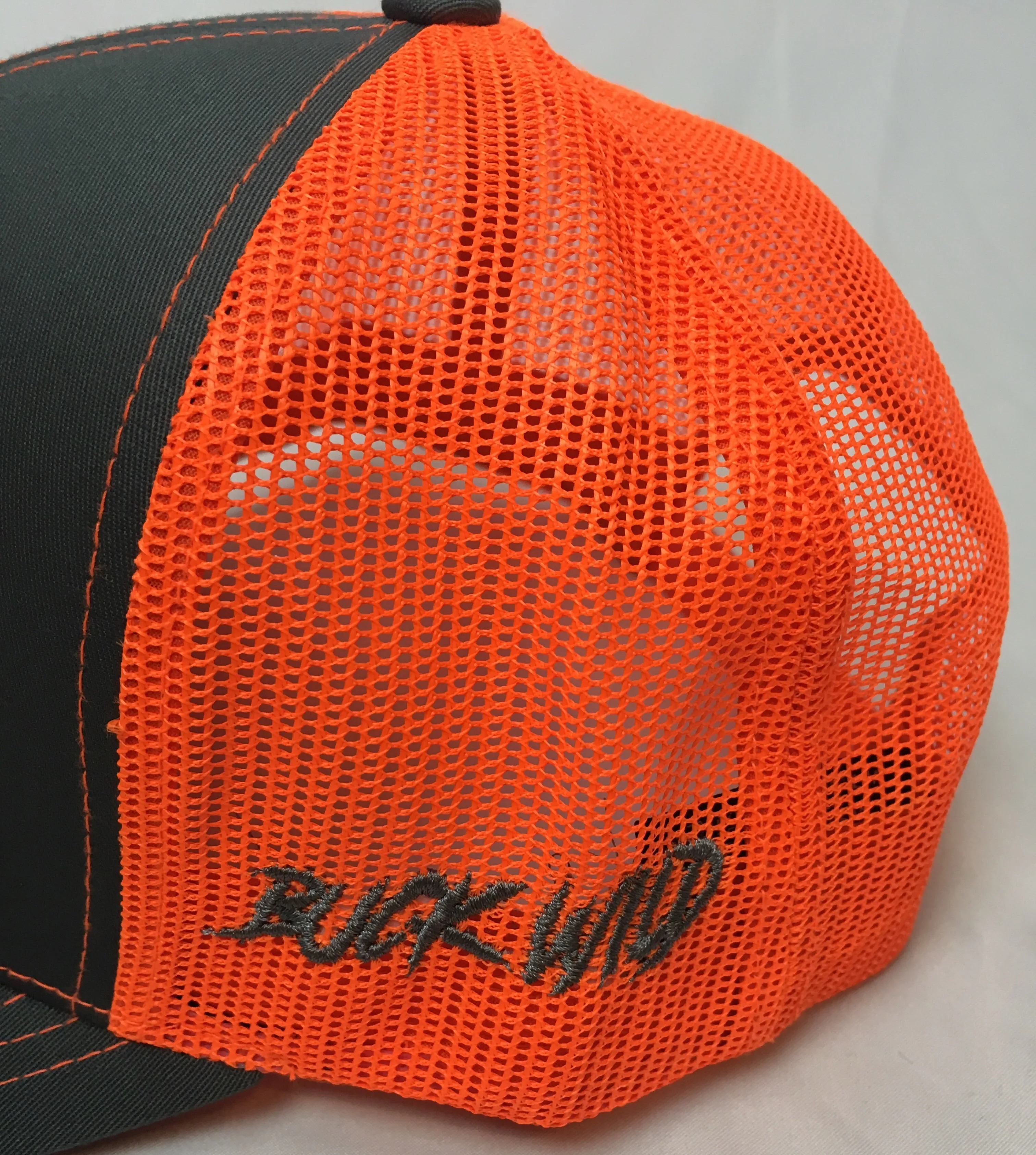 Buck Wild "Sunkist" Curveable Flexfit Hat Charcoal Black and Orange