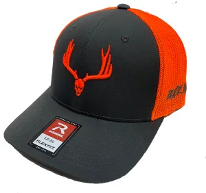 Buck Wild "Sunkist" Curveable Flexfit Hat Charcoal Black and Orange