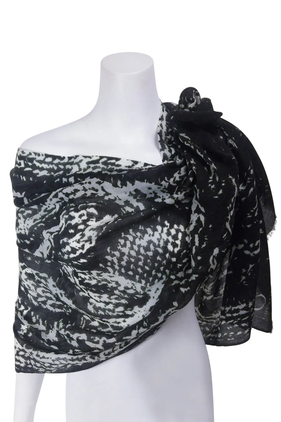 'Cable Knit' Wool/Silk/Cashmere whisper weight Scarf Wrap, more colours