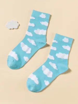 Cloud Crew Socks, Sky Socks, Funny Socks for Women, Novelty Socks, Funky Socks, Gift for Her