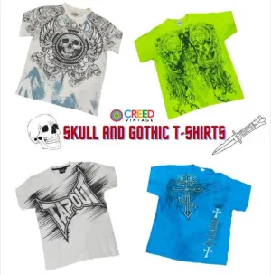 CR1222 Insane Skull and Gothic T-shirts - 40 Pcs