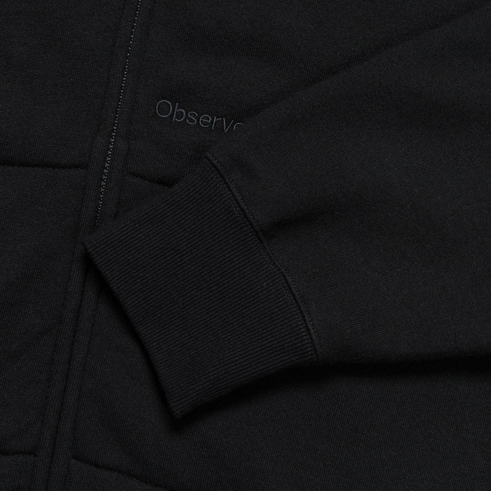 Crest Zip-Up Hood - Black