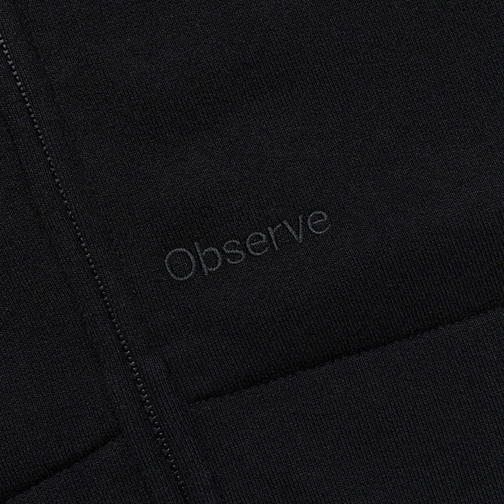 Crest Zip-Up Hood - Black