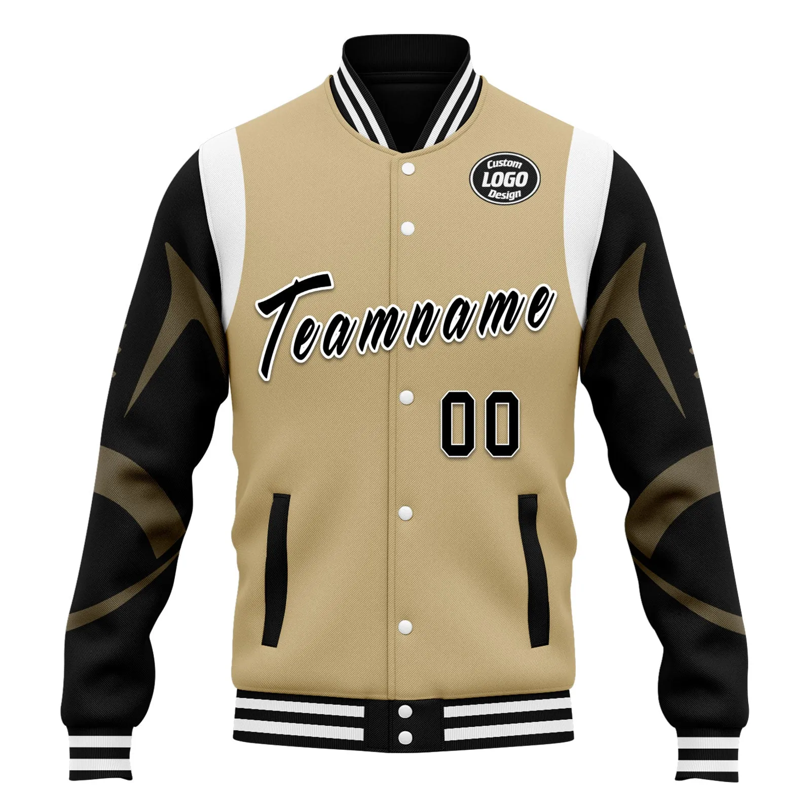 Custom Yellow New Orleans Jacket Bomber Full-Snap Varsity Letterman Personalized Jacket FZ005-D025004-19