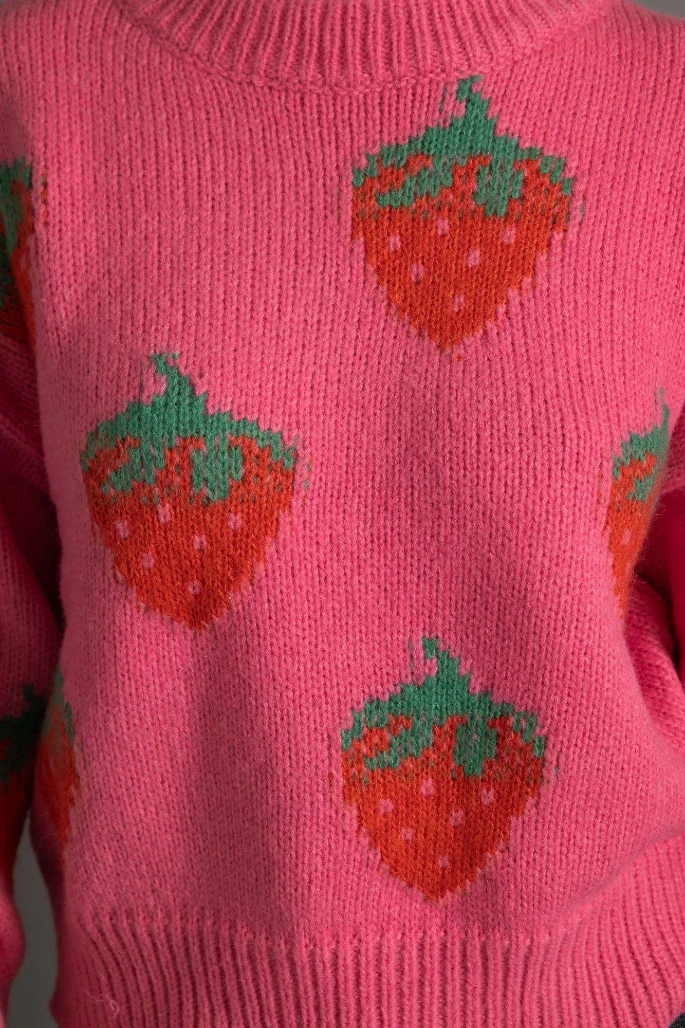 Daisy Street Strawberries Knitted Jumper