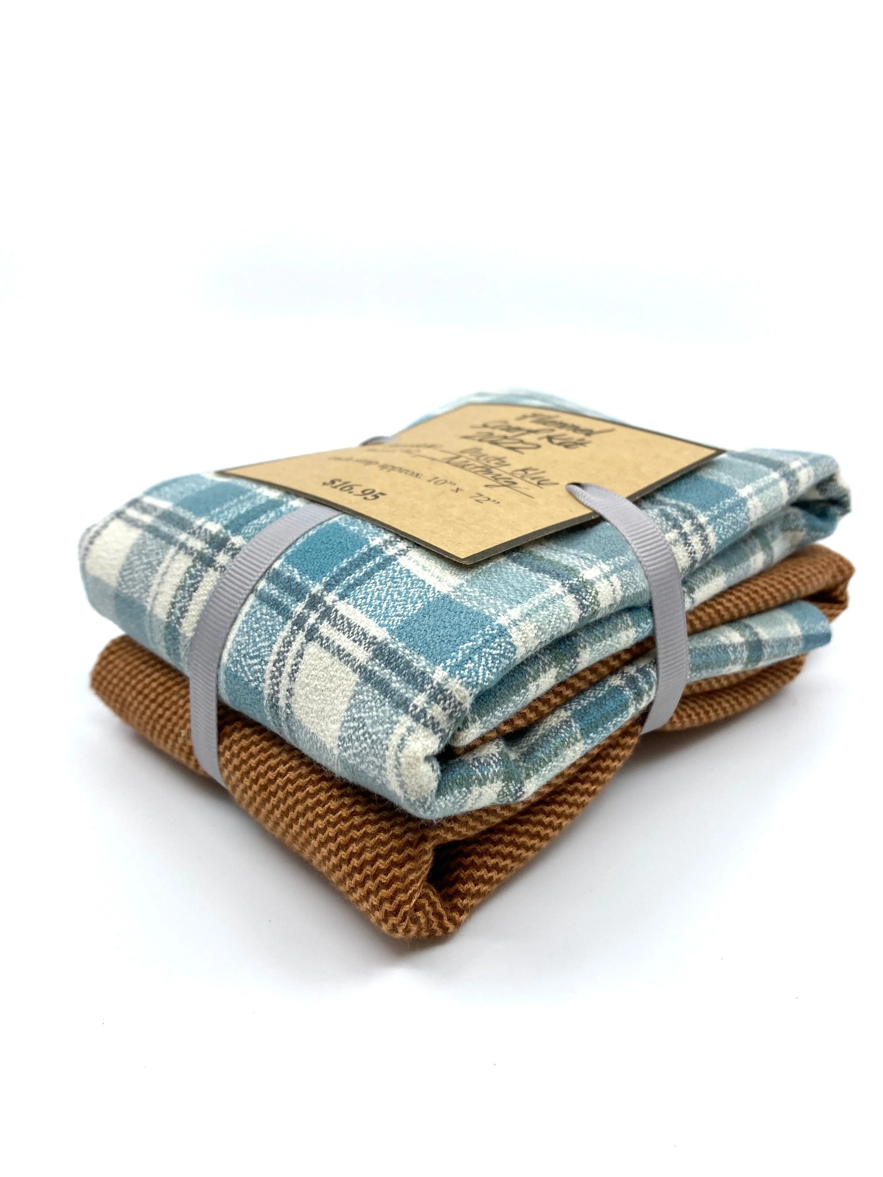 Flannel Scarf Kit - Dusty Blue and Nutmeg