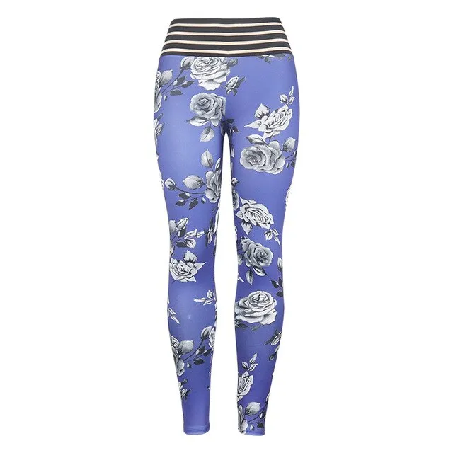 Flower Mesh Waist Leggings