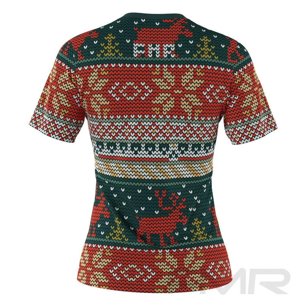 FMR Women's Deer Ugly Sweater  Short Sleeve Shirt