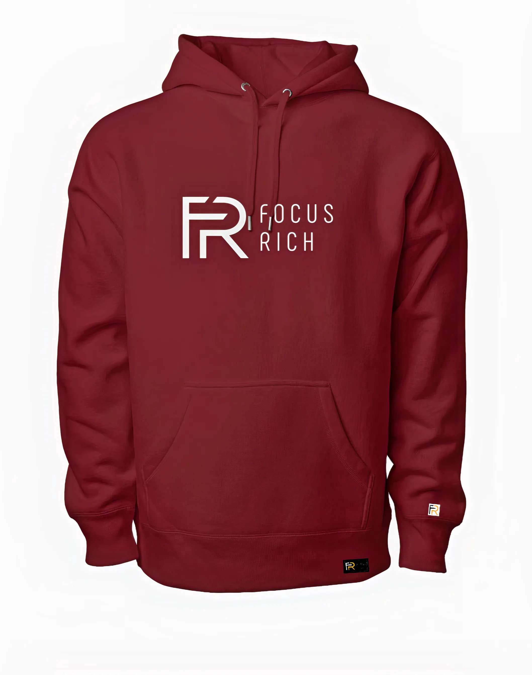 FOCUS RICH CLASSIC EMBROIDERED LOGO HOODIE (BURGUNDY)