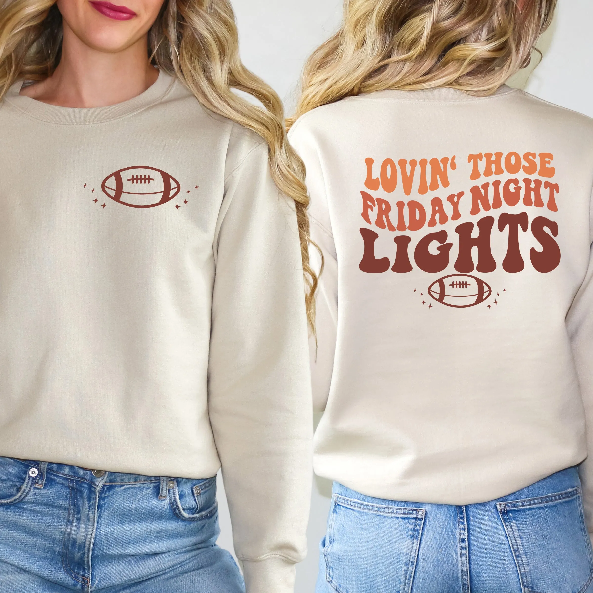 Friday Night Lights Football | Front And Back Design Sweatshirt