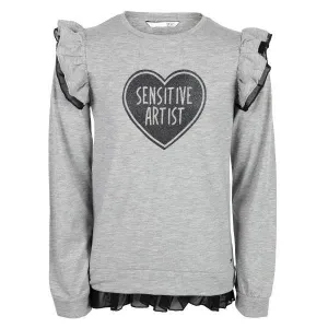 GIRLS T-SHIRT WITH GRAPHIC PRINT - GREY