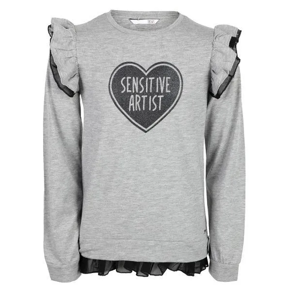 GIRLS T-SHIRT WITH GRAPHIC PRINT - GREY