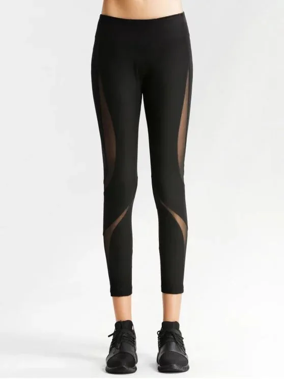 Gorgeous Workout Mesh Panel Skinny Leggings