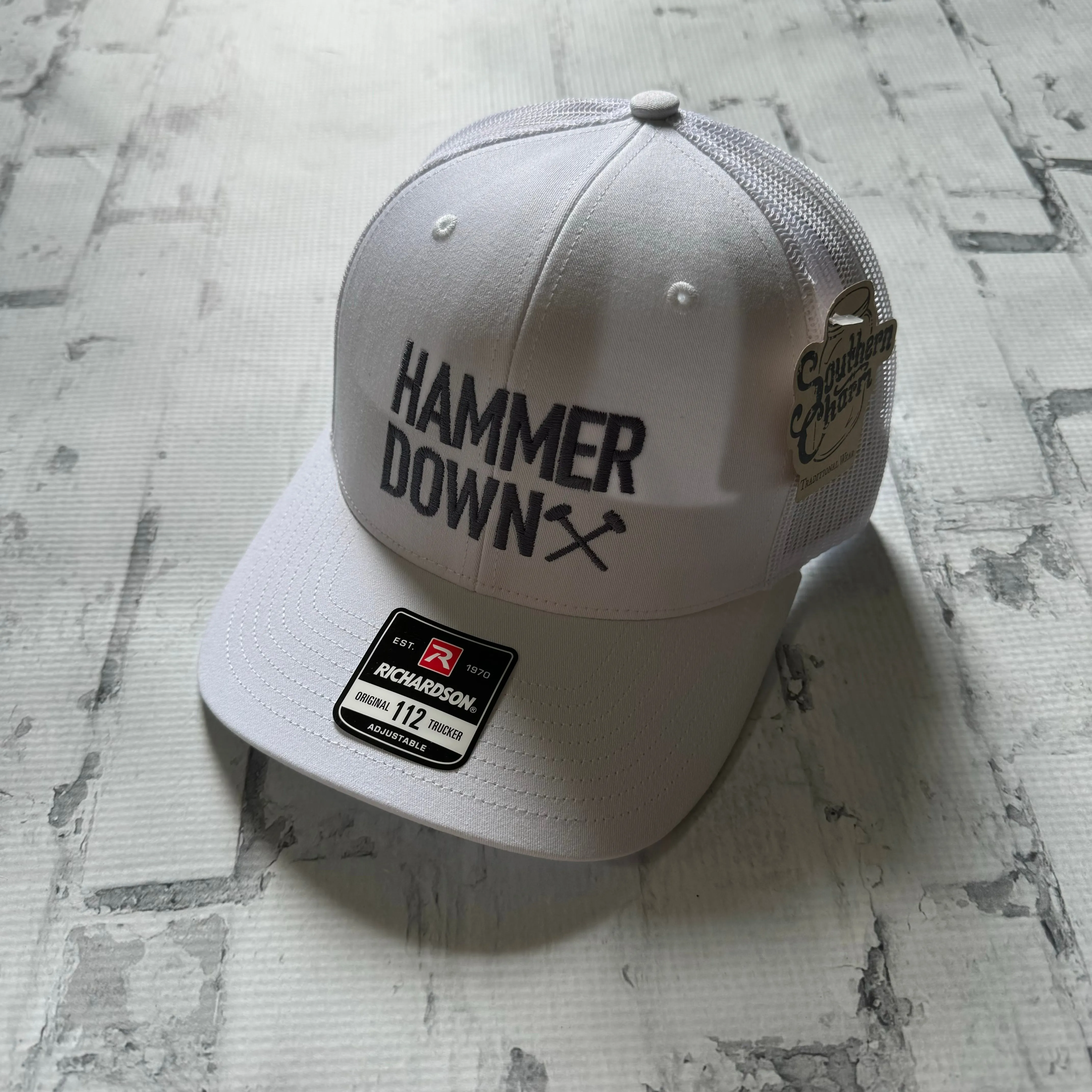 Hammer Down “Lettering" Hat - White