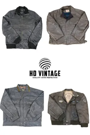 HD323 Men Vintage Leather Bomber Jackets - 14 pcs