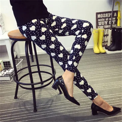 Hot 2017 Print Flower Leggings Leggins Plus Size Legins Guitar Plaid Thin Pant Fashion Women aptitud Trousers K092