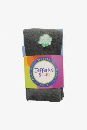 Jefferies Socks Seamless Organic Cotton Girls Tights - Charcoal