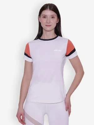 JUMP USA Women Short Sleeve White & Coral T-Shirt (Copy)