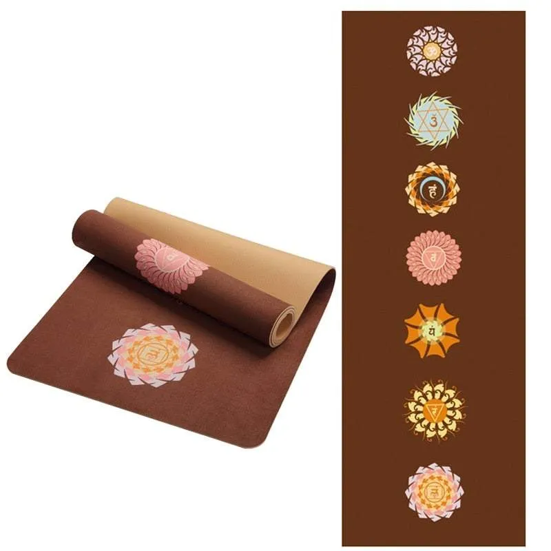 Lotus Pattern Suede Yoga Mat