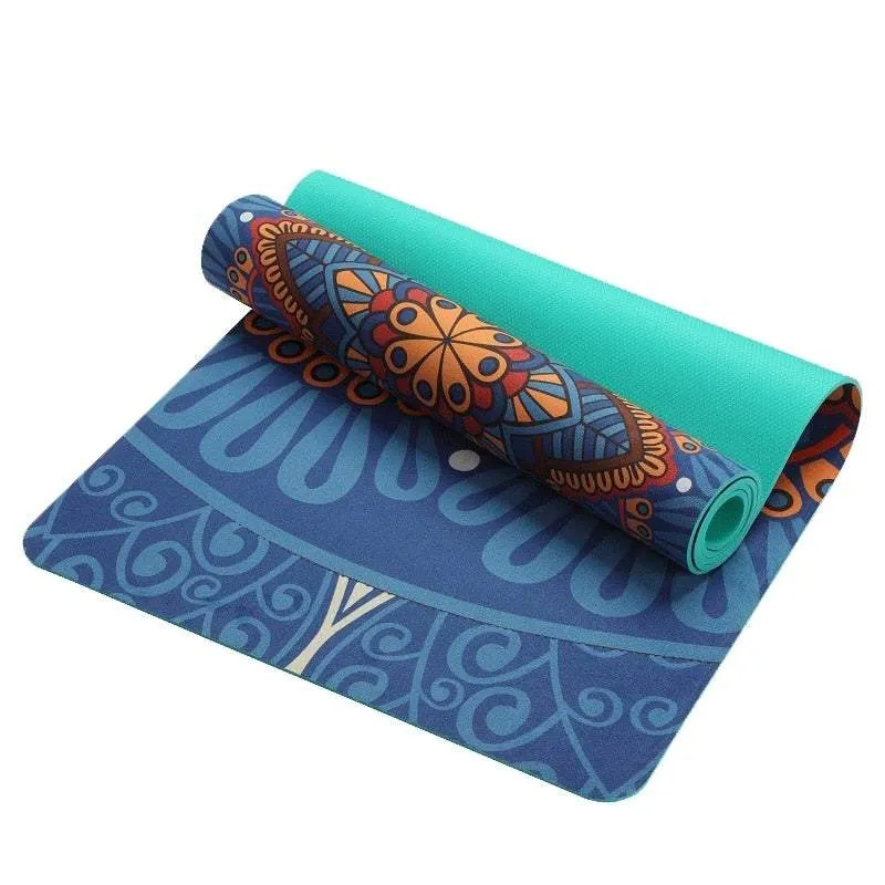 Lotus Pattern Suede Yoga Mat