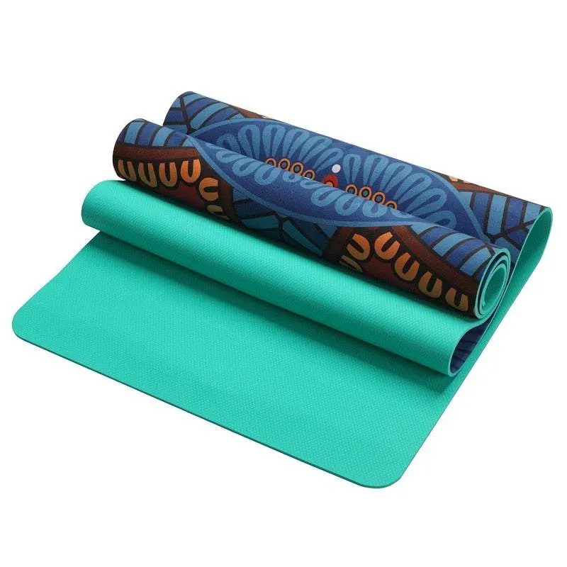 Lotus Pattern Suede Yoga Mat