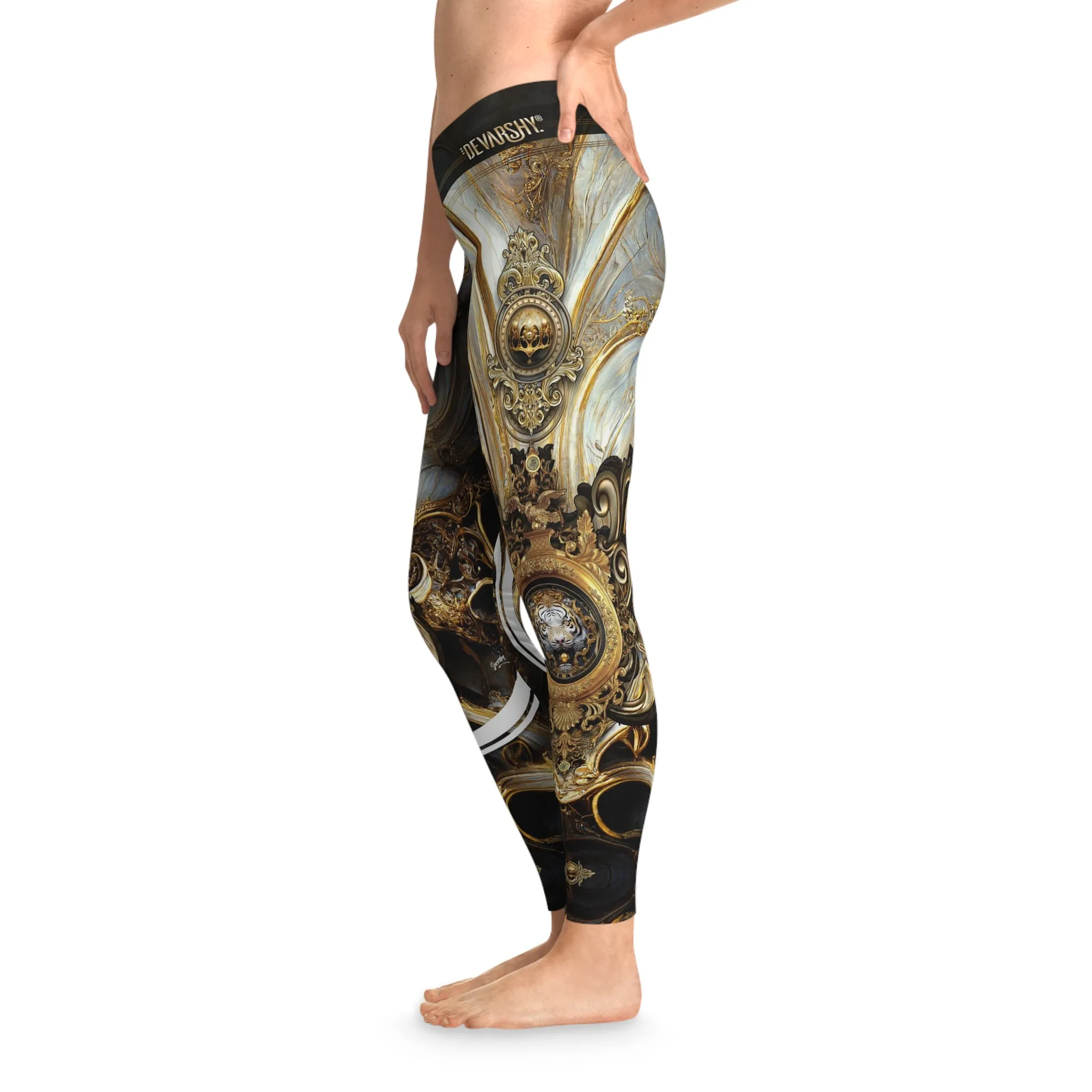 Majestique Leggings Women Baroque Leggings Lounge Wear Spandex Leggings Casual Wear Leggings | D20120