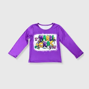 Mardi Gras y'all Purple Kids Top