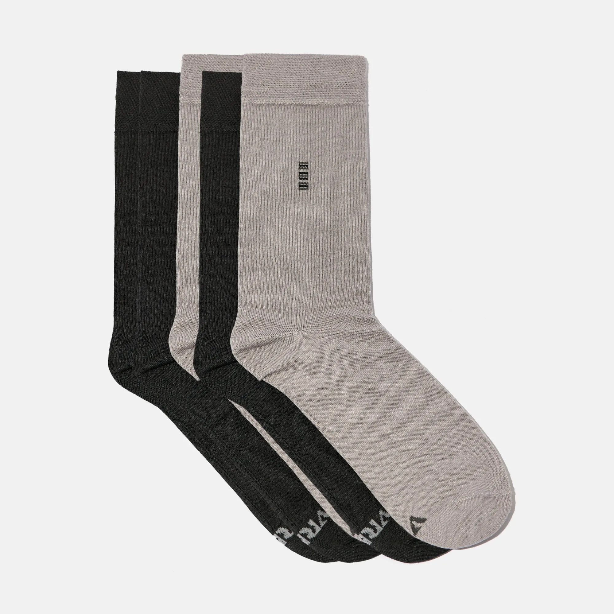 Men's Bamboo Dress Socks • Assorted Plain Pack of 5 Pairs • Grey Mix-2