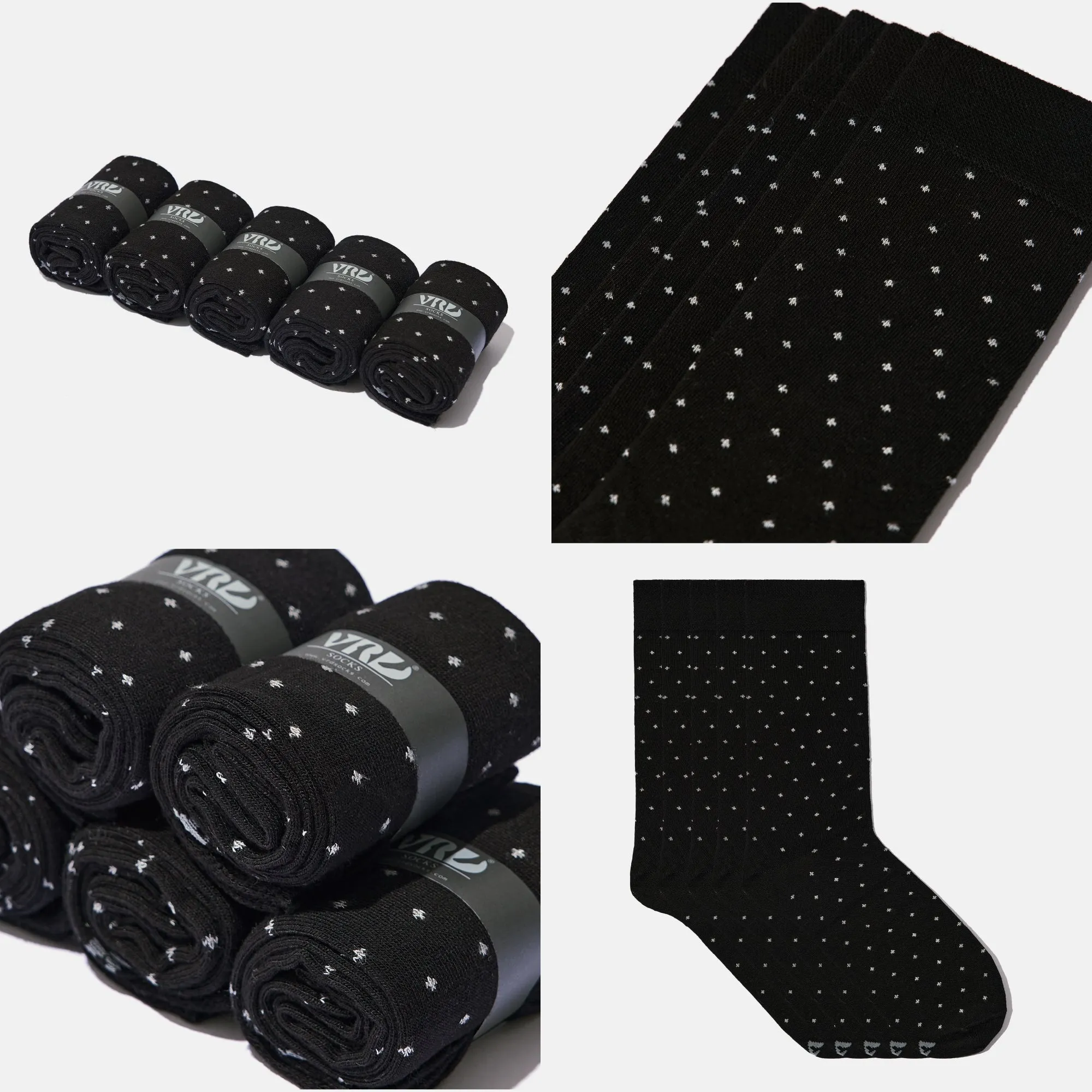 Men’s Bamboo Dress Socks - Dotted Design, 1/3/5 Pairs