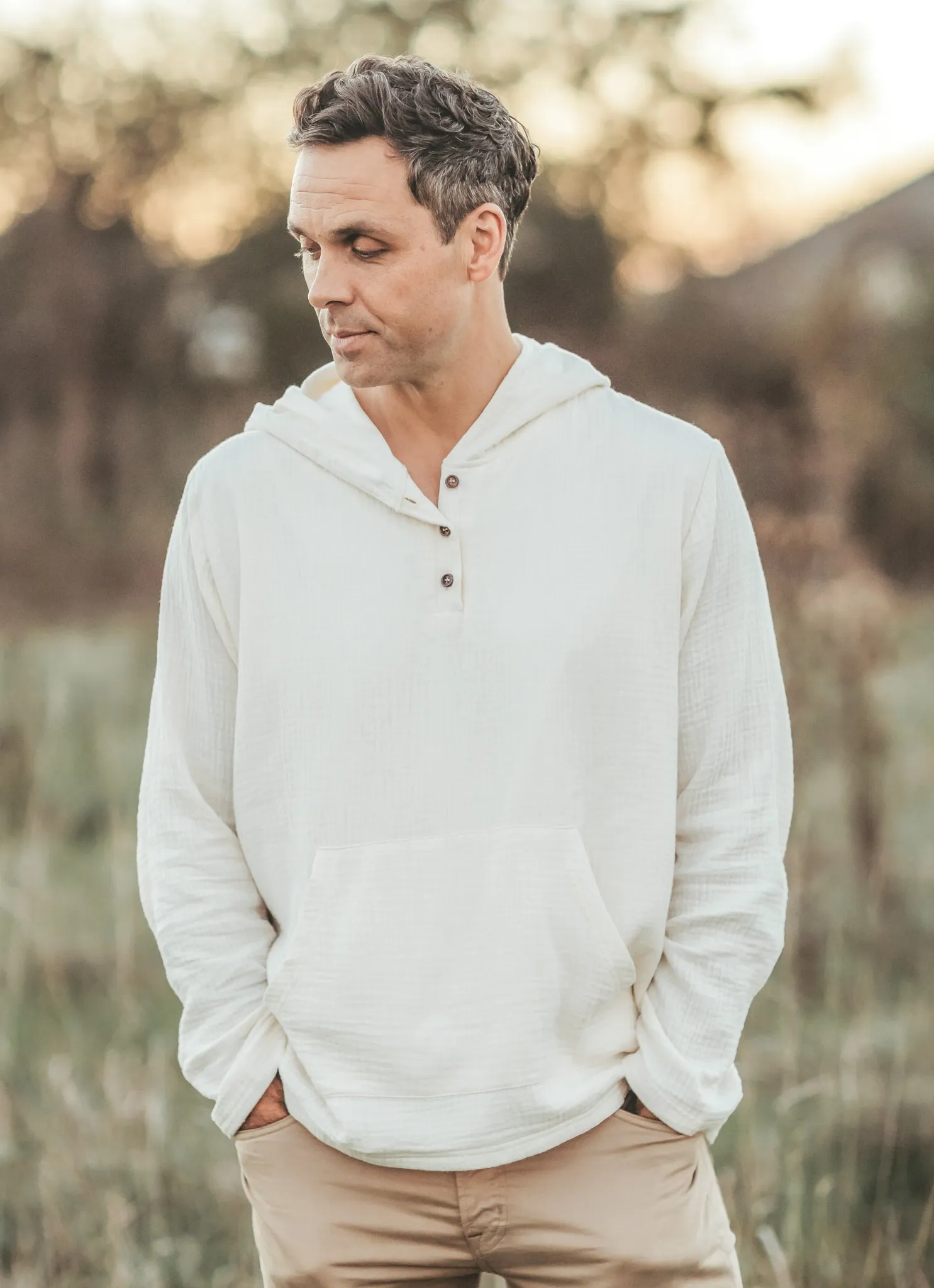 Men's Knox Hoodie (light ivory muslin)