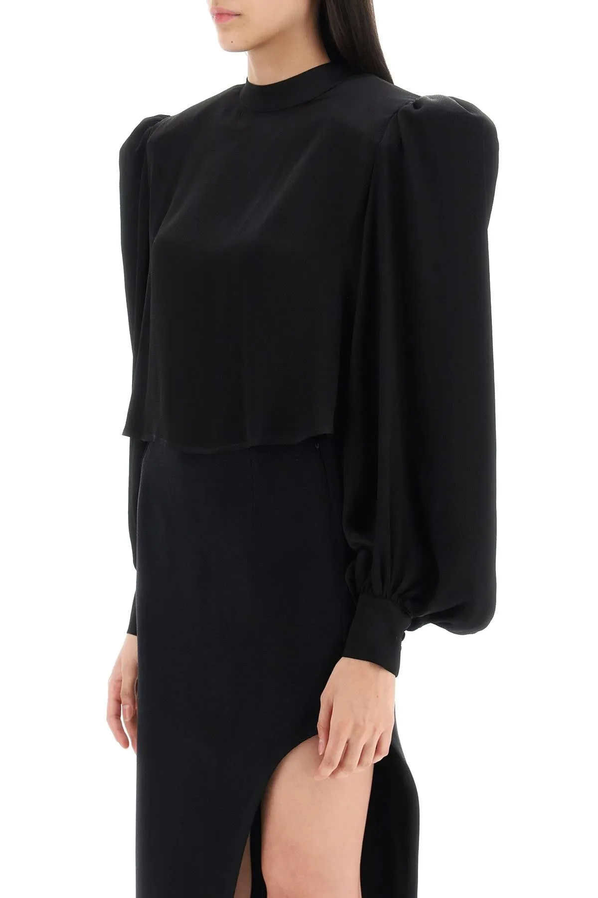 Mvp wardrobe 'edendale' cropped blouse in satin