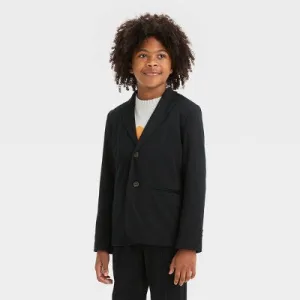 New - Boys' Knit Blazer - Cat & Jack Black 16