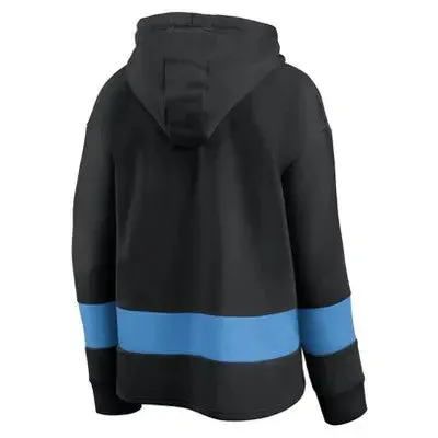 NFL Carolina Panthers Women's Halftime Adjustment Long Sleeve Fleece Hooded Sweatshirt - XL