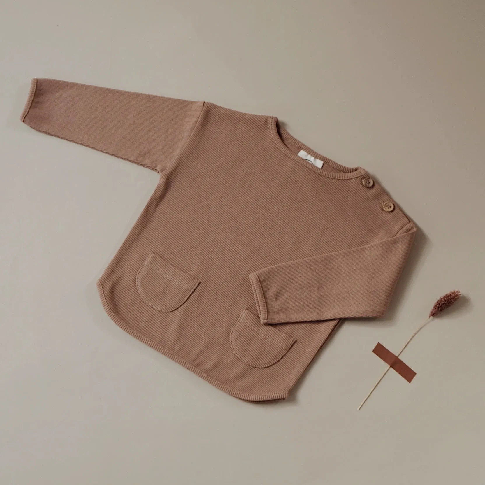 Organic Rib Sweatshirt - Walnut