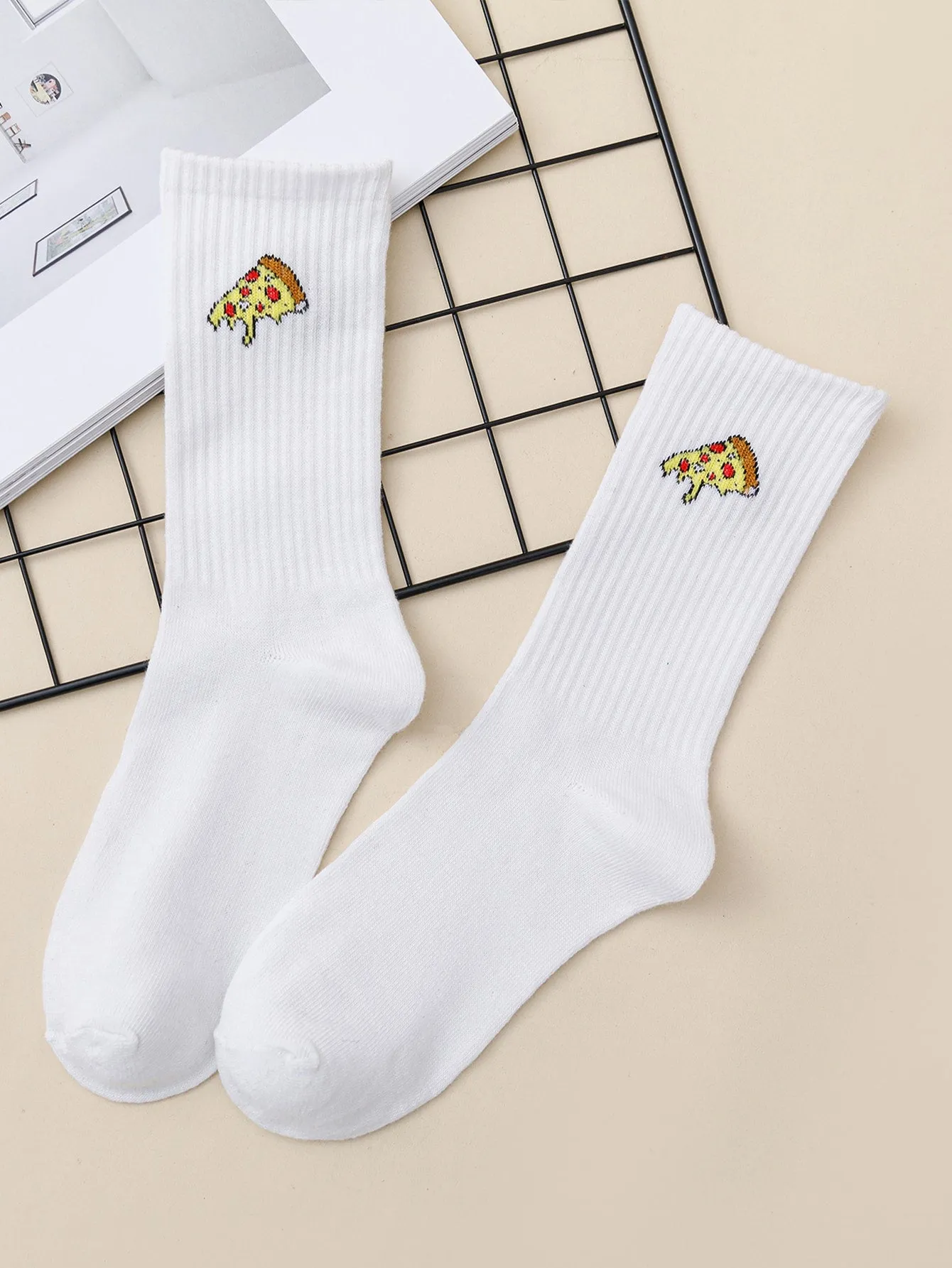 Pizza Slice Crew Socks Funny Socks for Women Novelty Socks Funky Socks Gift for