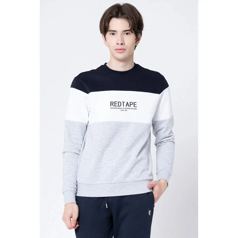 Red Tape Men's Light Blue Printed Sweatshirt