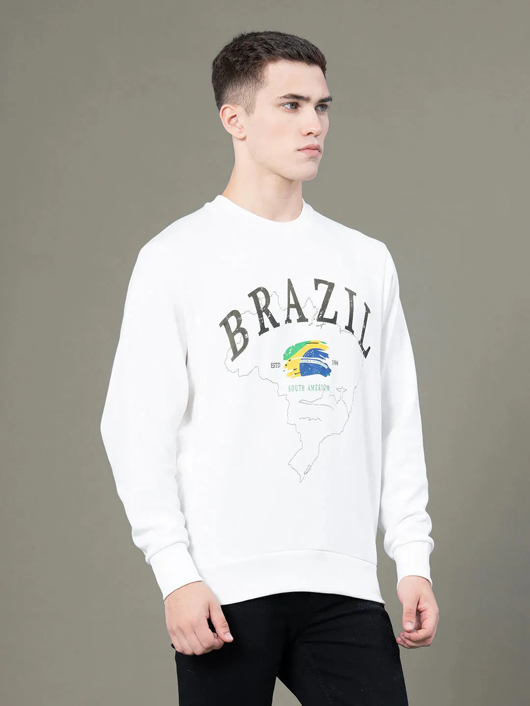 RedTape Round Neck Graphic Sweatshirt for Men | Smart Look | Everyday Comfort