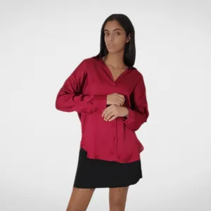 Shirt - Satin Women - Burgundy