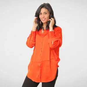 Shirt Satin - Women - Orange