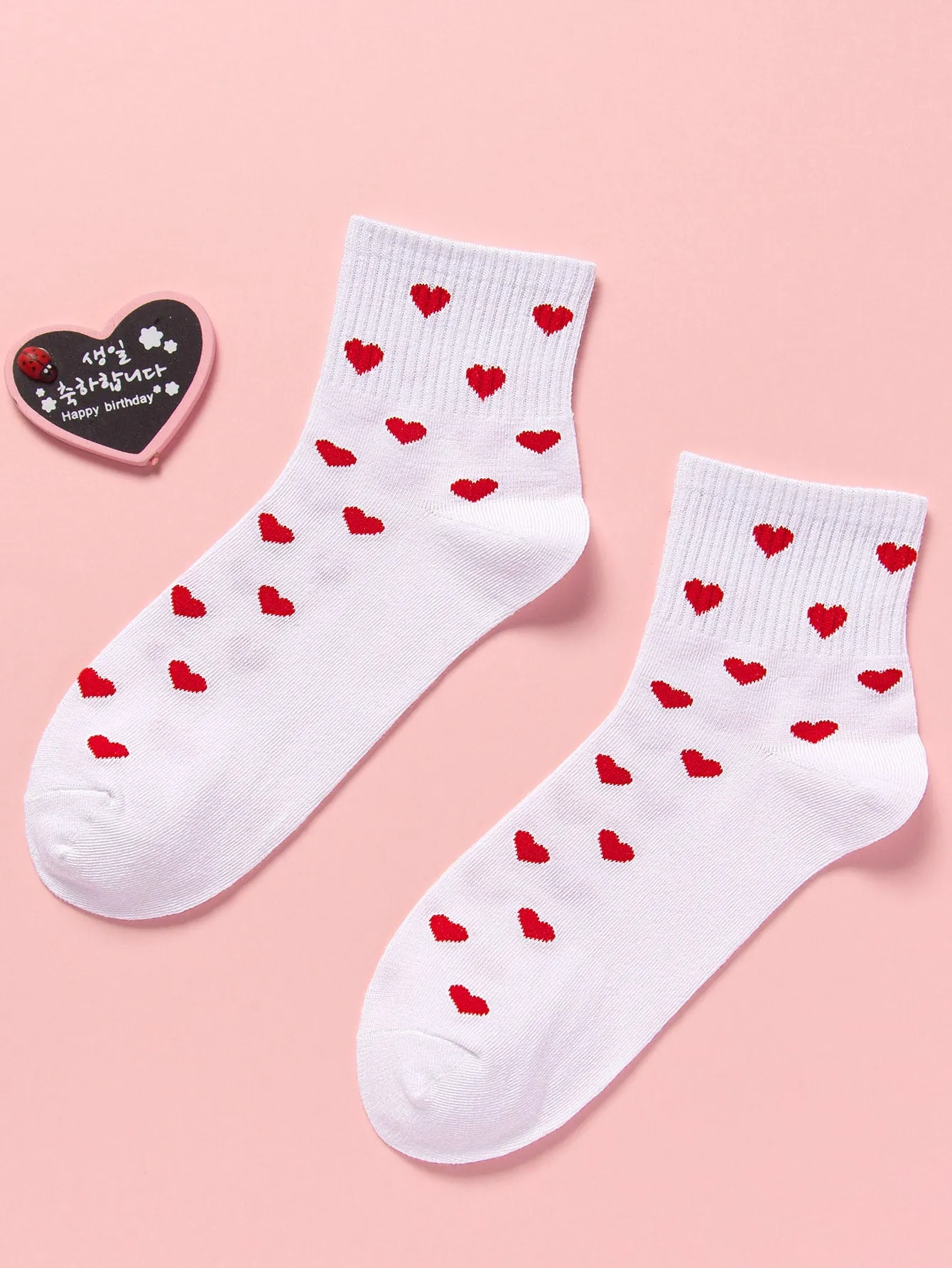 Small Red Heart Crew Socks Funny Socks for Women Novelty Socks Funky Socks Gift