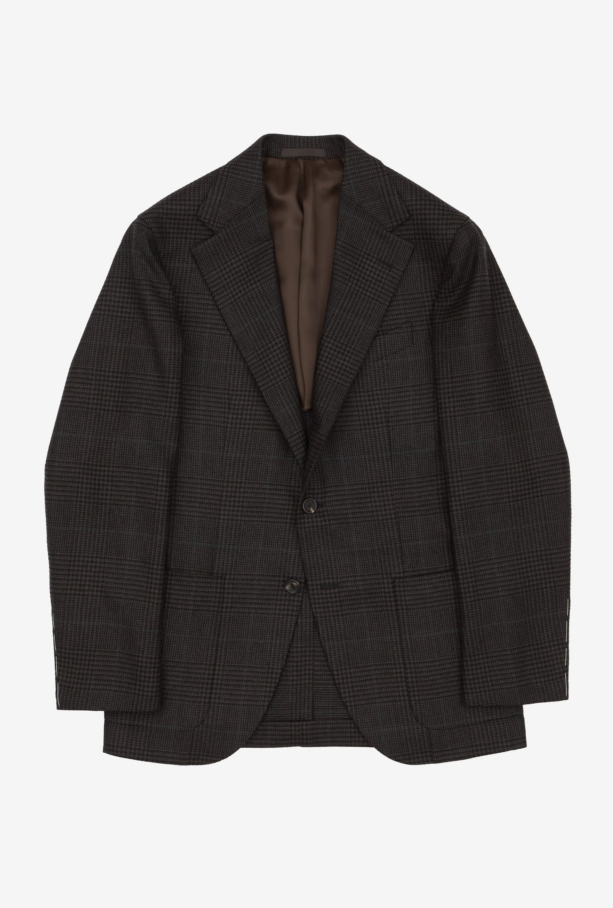 Sport Jacket Wool Brown Glen Plaid Emerald Overcheck