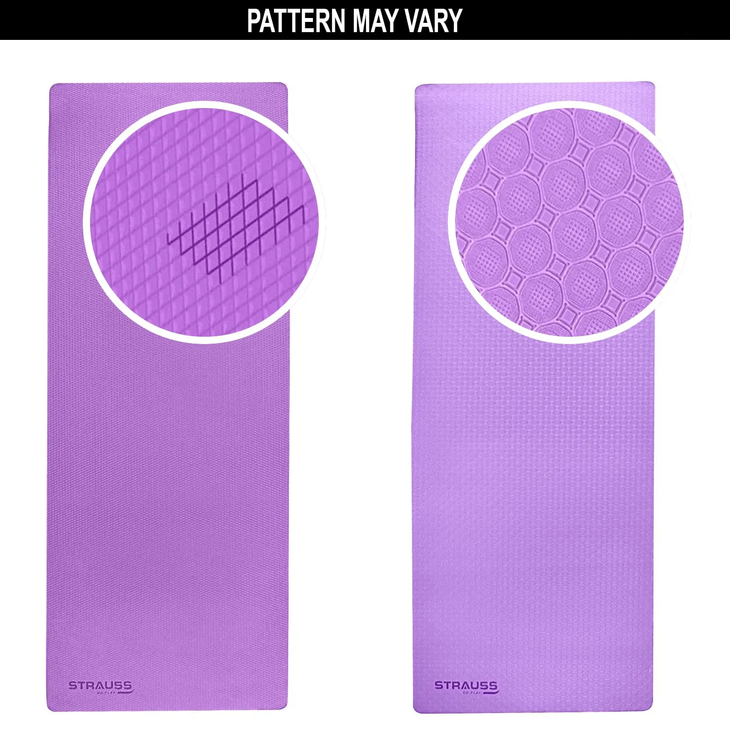 STRAUSS TPE Dual Layer Yoga Mat| Exercise Mat for Yoga,Pilates & Gym| Lightweight & Eco-Friendly Material | Yoga Mat for Women and Men |Ideal for Home Gym Workout |Includes Carry Bag | 6MM,(Purple)