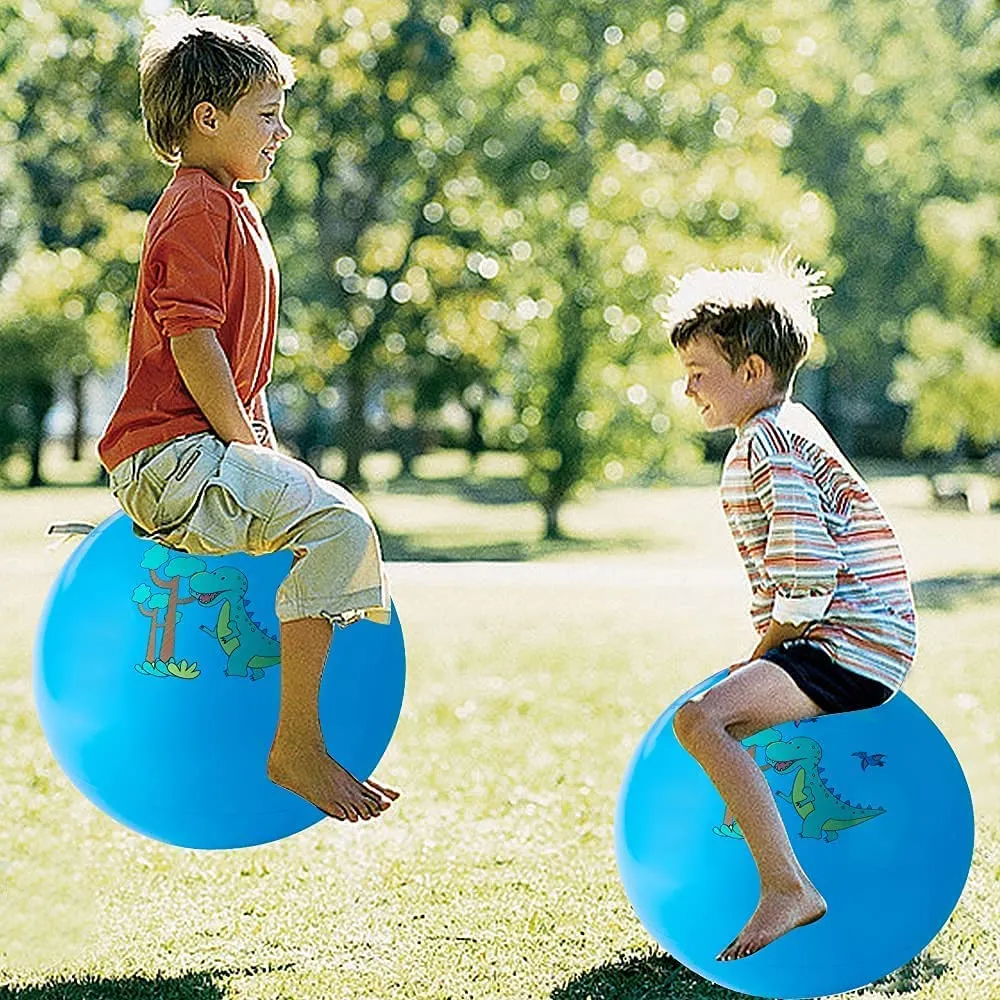 Styxon Bouncing Space Hopper Ball Hop Hopping Ball Inflatable Bouncer Hoppity Hop Jumping Ball Children Yoga Outdoor Game Jump N Bounce Retro Ball Handle Ride-On Toy-Bouncy Kids (40Cm), Multi