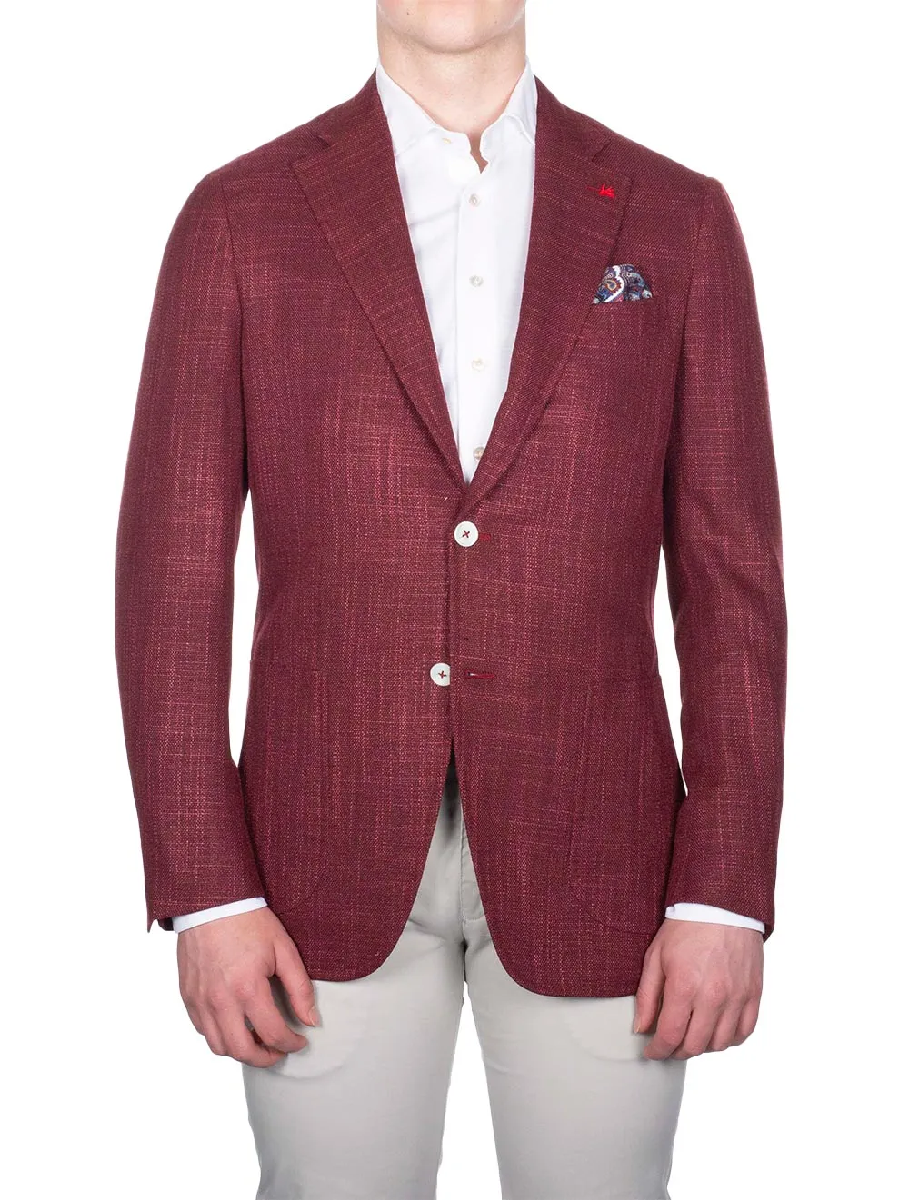 Tela Hopsack Sport Jacket Burgundy