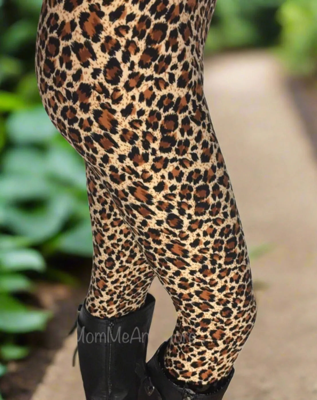 Womens Cheetah Leopard Leggings, Soft Yoga Pants, Sizes 0-20, Yoga Waist, Brown/Black