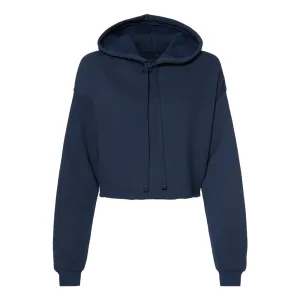 Women's Cropped Fleece Hoodie - Navy